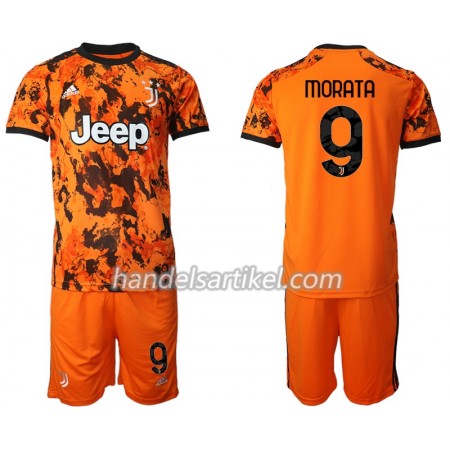 Juventus Morata 9 Kinder Ausweich Trikotsatz 2020/21 Kurzarm (+ Kurze Hosen)